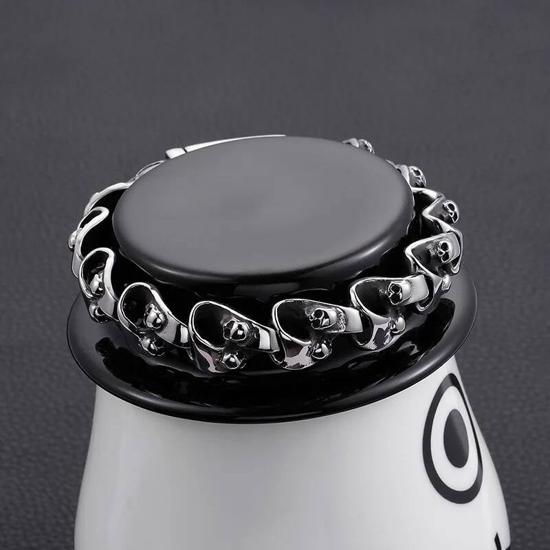 Stainless Steel 316L Bracelet Men Skull Ghost Link Chain Hand Jewelry