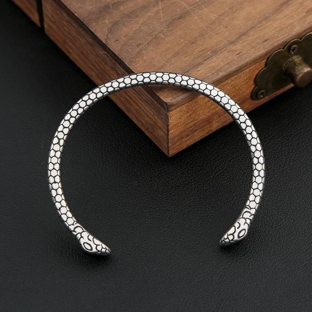 Dual Serpent Bangle – Stainless Steel Snake Bracelet