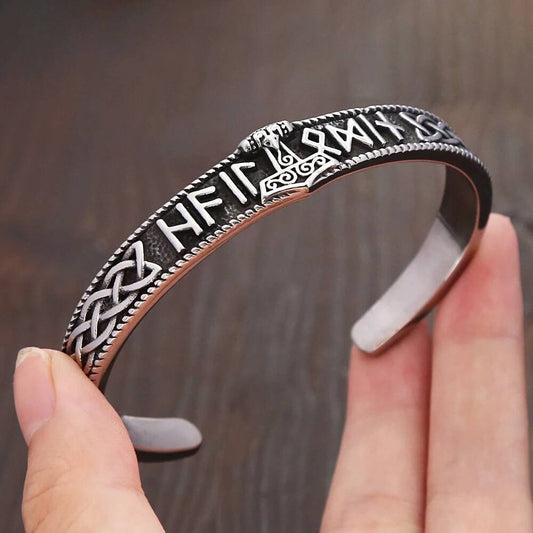 Viking Thor’s Hammer Rune Bracelet – Nordic Mjölnir Cuff