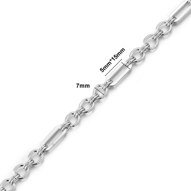 1 piece Punk Large Stainless Steel Handmade Link Chain Bracelet Necklace For Women Men Jewelry Gift Not allergic style 7