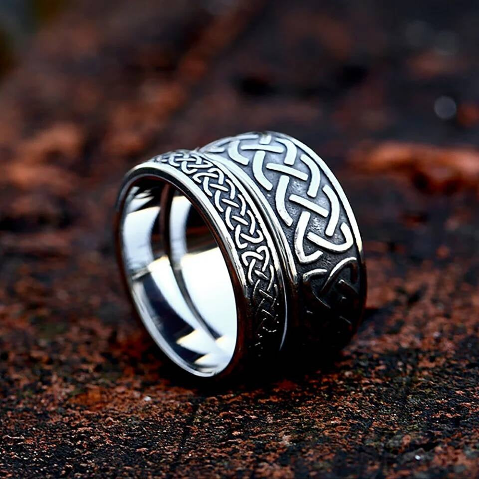 Viking Celtic Knot Couples Ring – 316L Stainless Steel Eternal Love Band