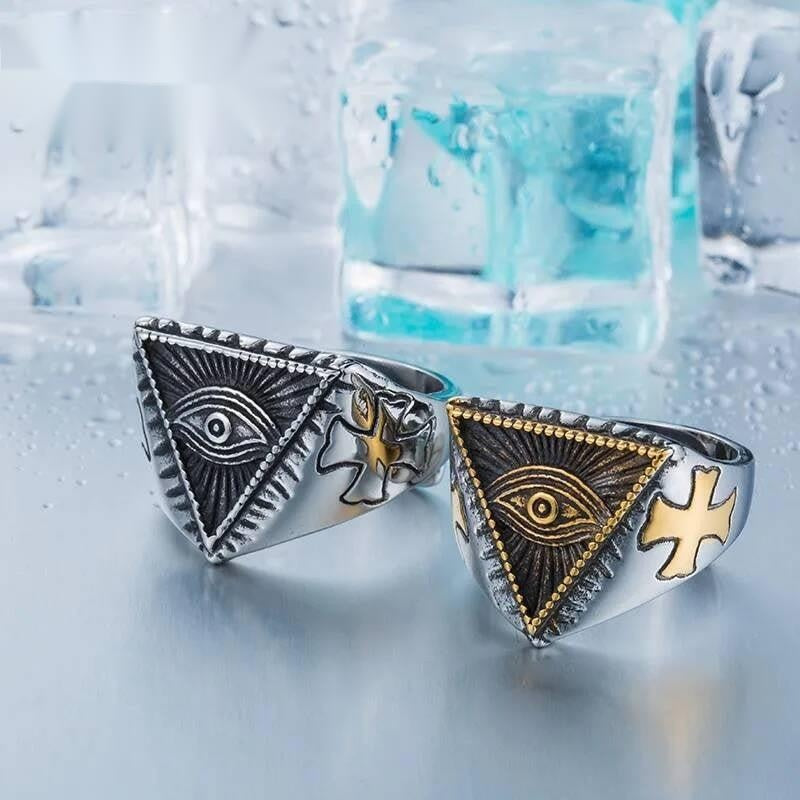 316L Stainless Steel Ring Top Quality New Of Providence All-Seeing Eye Cool Movie Ring white