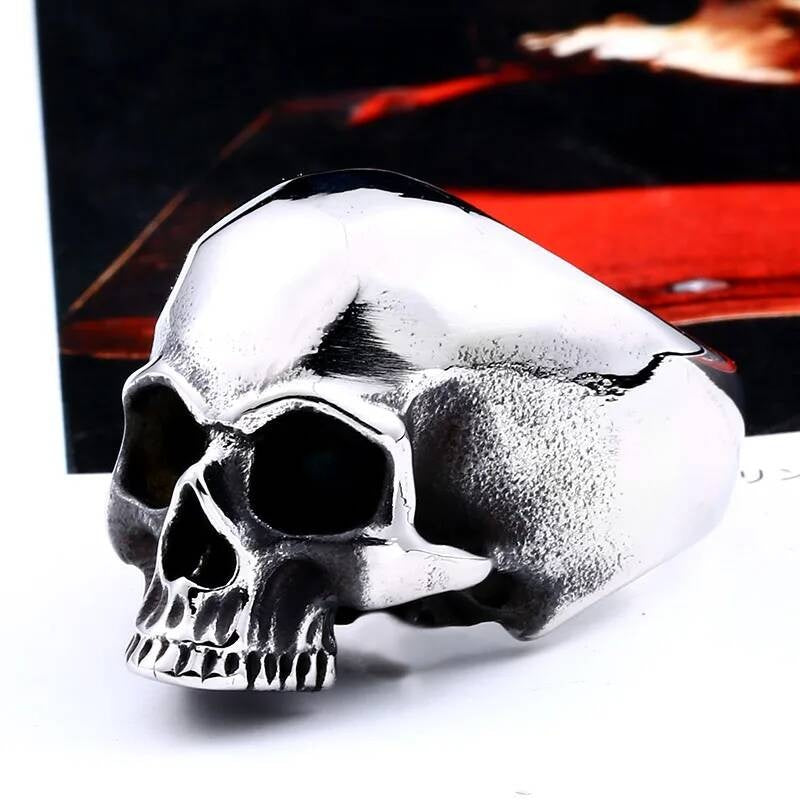 Bold Skull Ring – Stainless Steel Gothic Biker Jewelry for Men