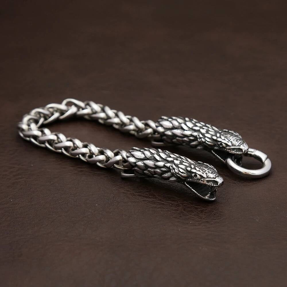 Wolf Head Chain Bracelet – Stainless Steel