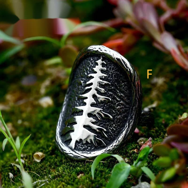 Maple Leaf Signet Ring - Stainless Steel Hip Hop Punk Jewelry for Men