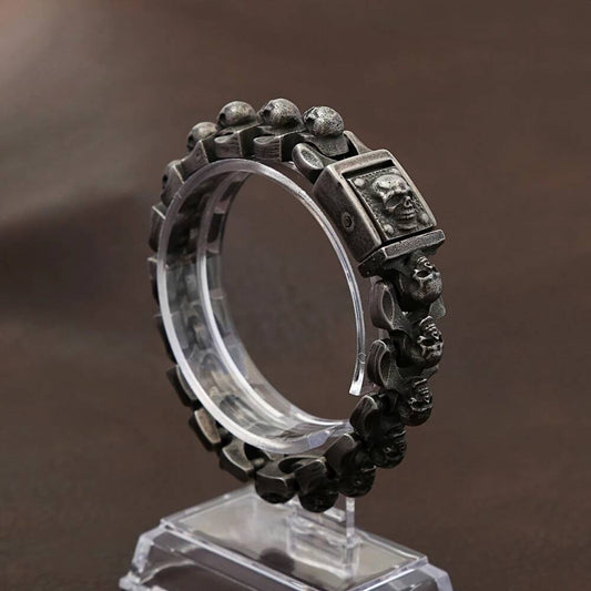 Vintage Gothic Skull Link Bracelet for Men 316L Stainless Steel Punk Biker Rock Chain Jewelry