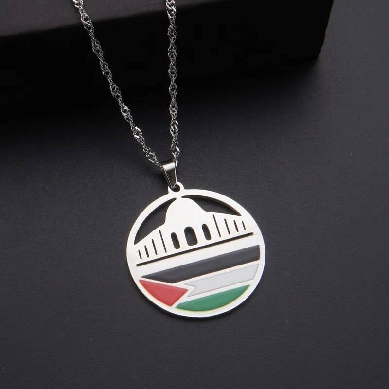 Stainless Steel Flag Pendant Necklace For Men Women Palestine Series Jewelry Accessories For Women(ccf1d2)