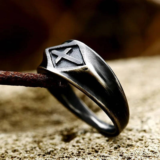 Vintage Biker Cross Ring – 316L Stainless Steel Punk Christian Band