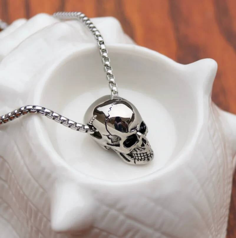 Skull Pendant Necklace – Gothic, Edgy, Stainless Steel Skull Design