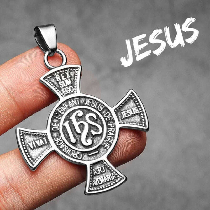 316L Stainless Steel Inscribed Cross Pendant Necklace – Faith & Protection N1371-Only Pendant