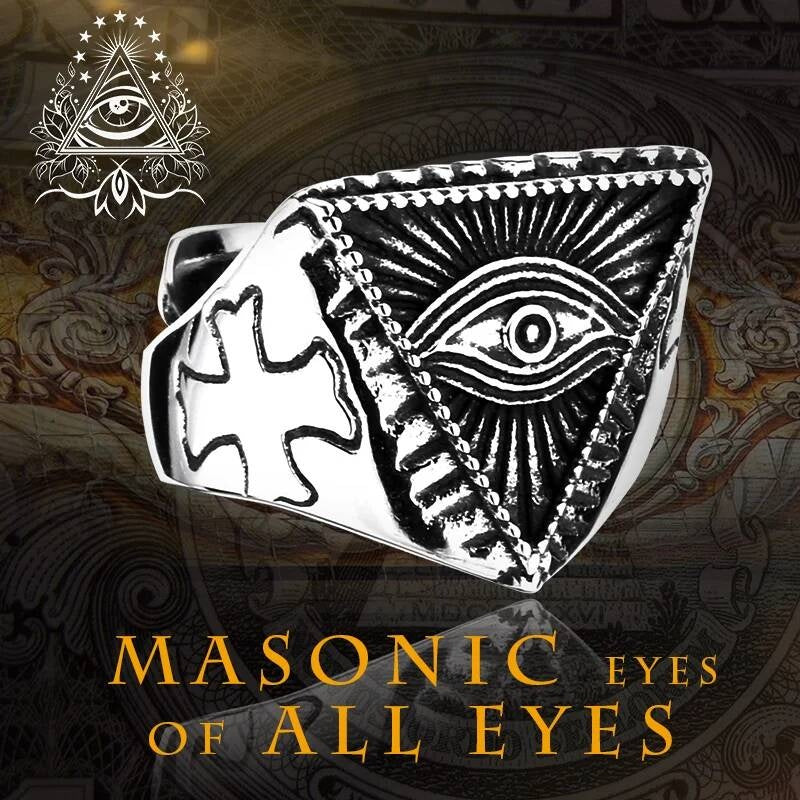316L Stainless Steel Ring Top Quality New Of Providence All-Seeing Eye Cool Movie Ring