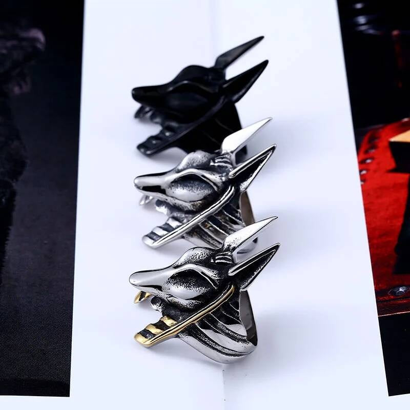The Kaen Chronicles Anubis Ring – 316L Stainless Steel Mythic Guardian Band