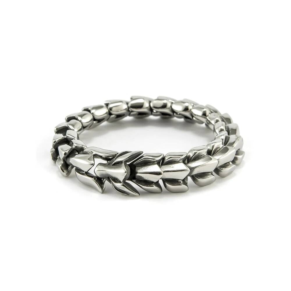 Gothic Armor Chain Bangle – Stainless Steel Warrior Bracelet Style B