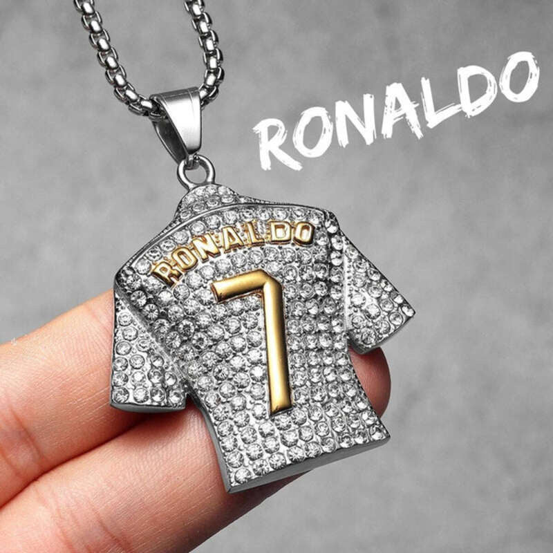 Sparkling Football Jersey Pendants - Messi #10, Messi #30, Ronaldo #7, Stylish Sports Jewelry CR7-SG
