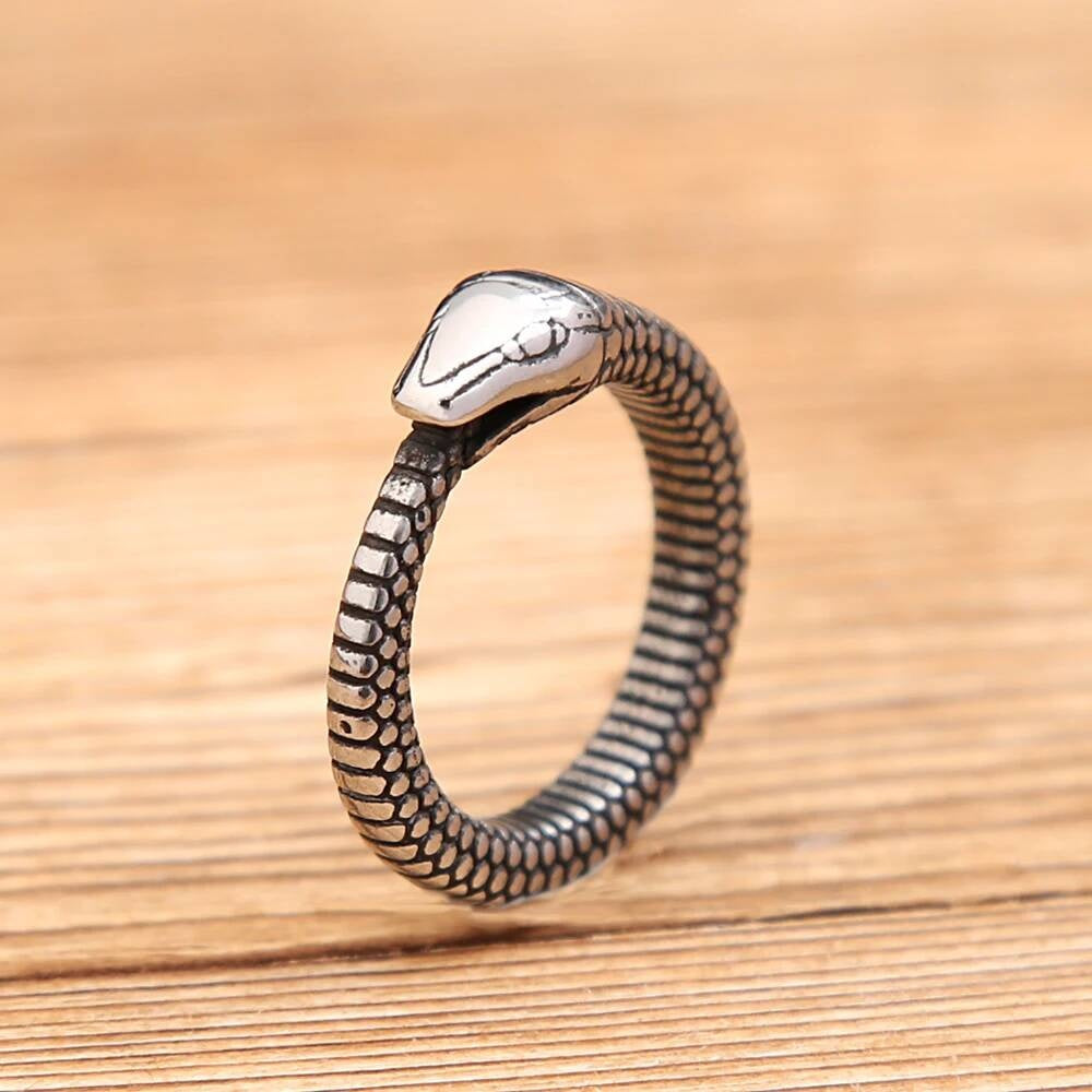 Ouroboros Viking Ring – 316L Stainless Steel Serpent Circle Amulet
