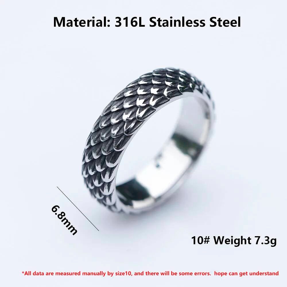 Viking Dragon Amulet Ring – 316L Stainless Steel Animal Totem Jewelry
