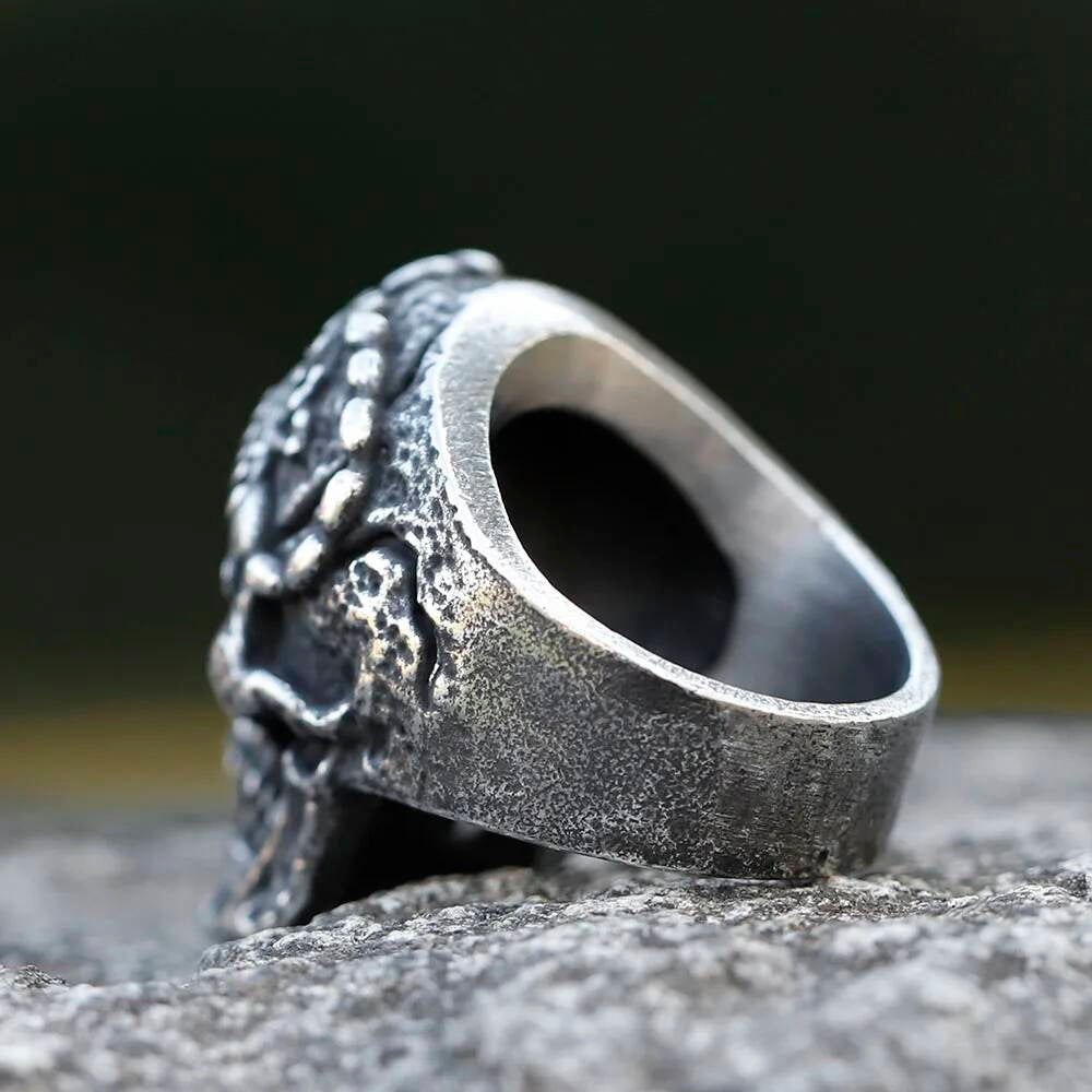 Spider Skull Ring - Heavy Stainless Steel Gothic Demon Punk Jewelry