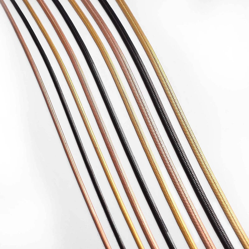 1 piece Width 1.5mm/2mm/2.5mm Chain Men Women Stainless Steel Flat Snake Necklace Wholesale Jewelry
