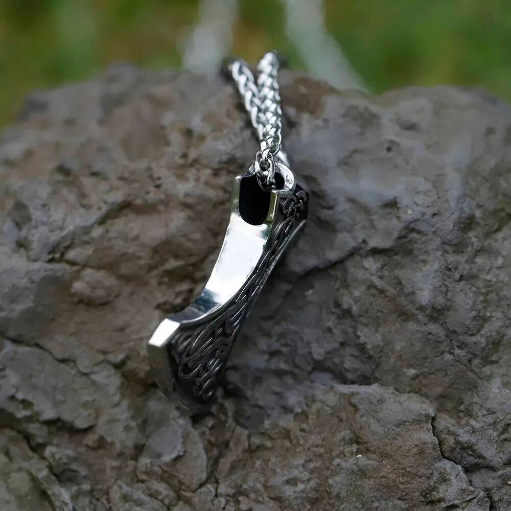 Viking Axe Pendant Necklace – Nordic Stainless Steel Norse Jewelry
